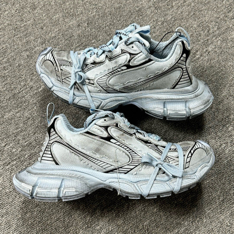 Unisex Paris 3XL Thick-Soled Dad Sneakers Retro Running Shoes Height-Increasing Casual Lace-Up Trainers