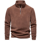 Herren Fleece Pullover Sweatshirts | Herbst-Winter 2025 Europa Mode | Half-Zip Stehkragen Tops | HD08 