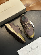 Men's Genuine Leather & Mesh  Breathable Shoes Travel Comfort Insole Slip-On Trainers Casual Driving Boots
