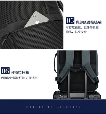 Kingsons Reiserucksack – Erweiterbare 35L/45L Laptop- &amp; USB-Ladetasche | 3264 