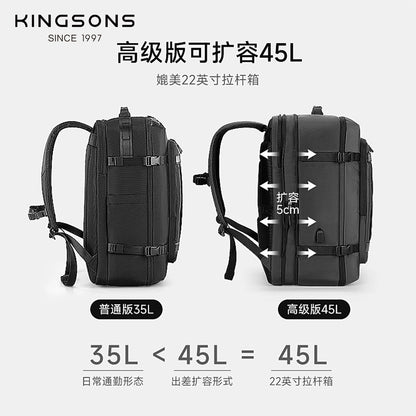 Kingsons Reiserucksack – Erweiterbare 35L/45L Laptop- &amp; USB-Ladetasche | 3264 