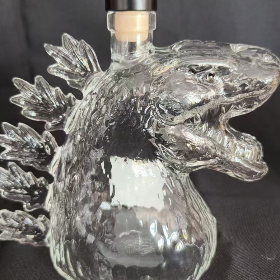 Godzilla Whiskey Bottle Collectible Monster-Shaped Glass Decanter 300ml Novelty Liquor Container for Home Bar & Gifts