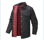 Herren Karojacke Langarm Button-Down Flanelljacke mit Taschen für Streetwear | 3268 