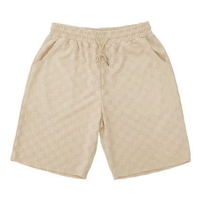 Trendiges Herren-Poloshirt mit Schachbrettmuster und passenden Shorts, zweiteiliges Sommer-Outfit-Set | CW-25