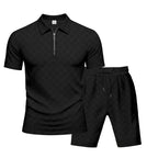 Trendiges Herren-Poloshirt mit Schachbrettmuster und passenden Shorts, zweiteiliges Sommer-Outfit-Set | CW-25