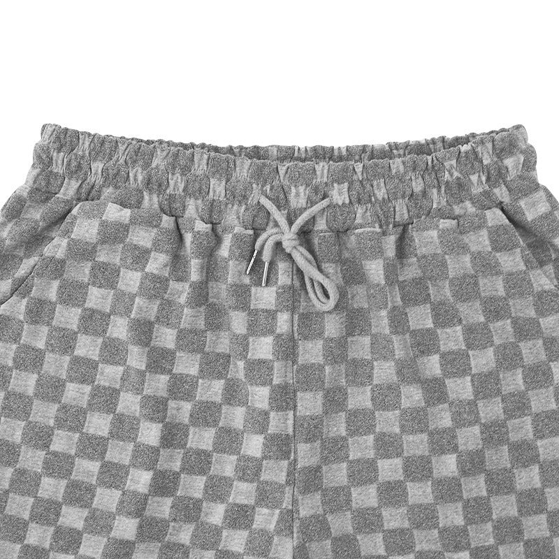 Trendiges Herren-Poloshirt mit Schachbrettmuster und passenden Shorts, zweiteiliges Sommer-Outfit-Set | CW-25