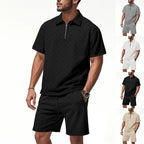 Trendiges Herren-Poloshirt mit Schachbrettmuster und passenden Shorts, zweiteiliges Sommer-Outfit-Set | CW-25