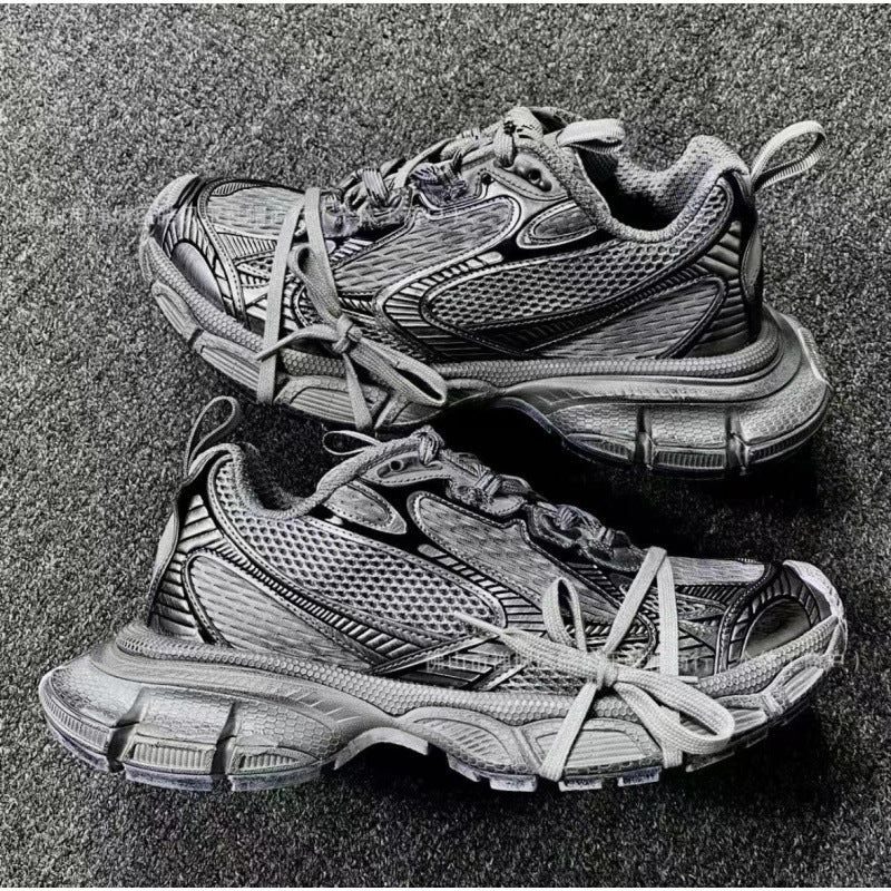 Unisex Paris 3XL Thick-Soled Dad Sneakers Retro Running Shoes Height-Increasing Casual Lace-Up Trainers