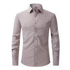 Herren Elastizität Formelles Hemd Langarm Hochzeit Slim Fit Bügelfreie Hemden Top | W7 