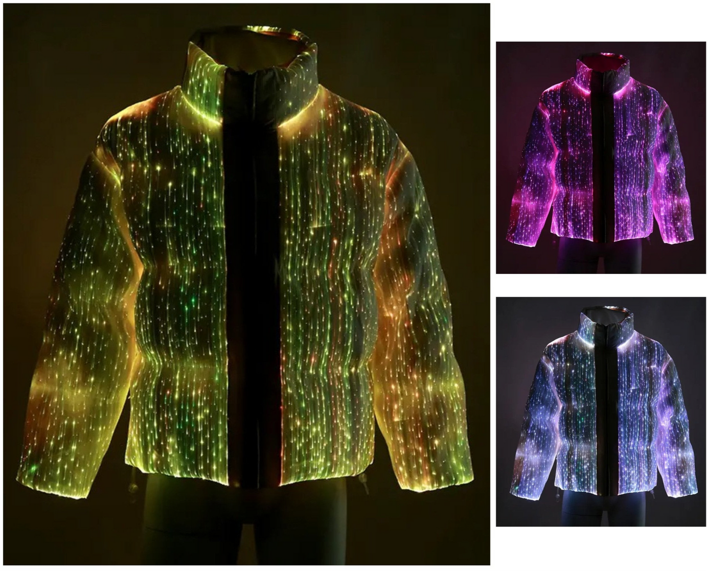 Premium end Technology LED Fiber Optic Light-Up Jacket Luminous Warm Coat for Men | JXT-1111