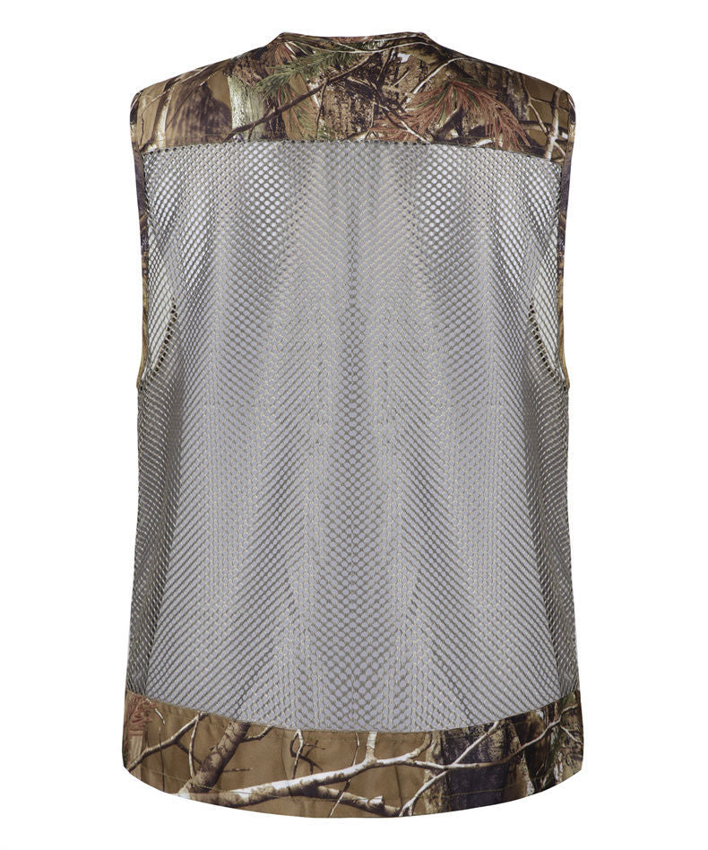 Herren Angelweste Mesh Ärmellos Multi-Tasche Reißverschluss Militär Jagdjacke | D210N738 