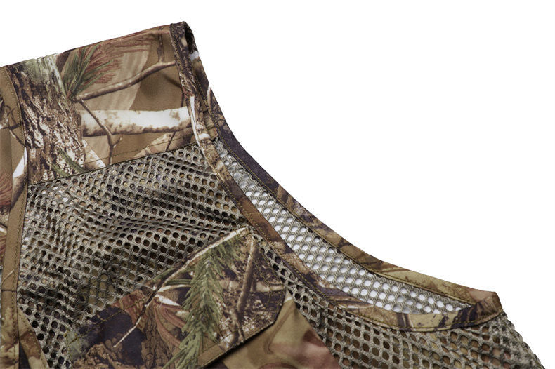 Herren Angelweste Mesh Ärmellos Multi-Tasche Reißverschluss Militär Jagdjacke | D210N738 