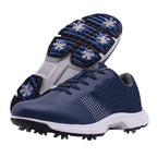 Men's Golf Shoes | Breathable Lace-Up Spiked Golf Sneakers | Lightweight & Durable Course Waterproof Trainers