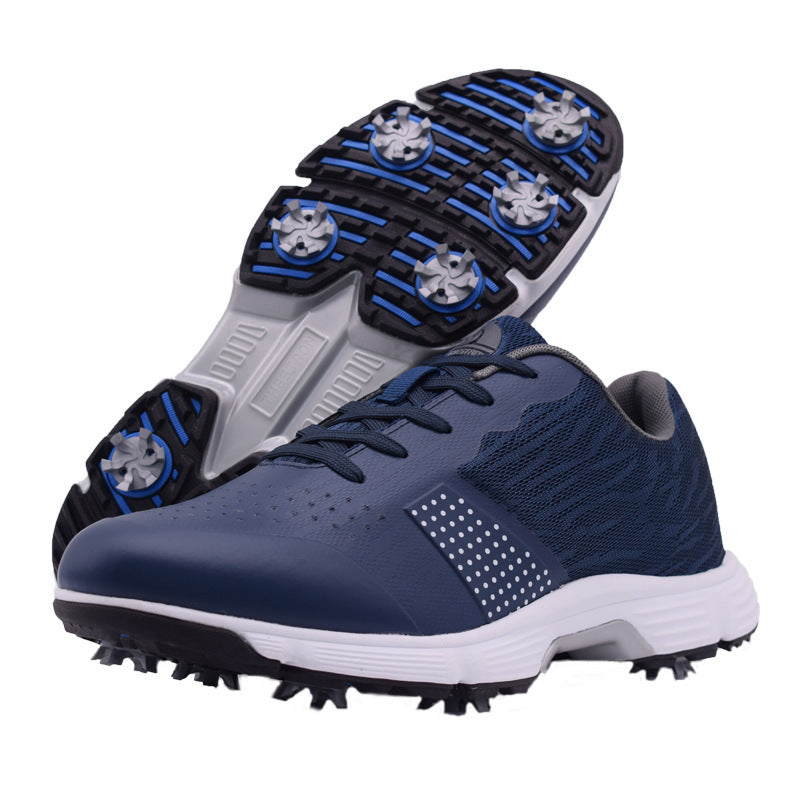 Men's Golf Shoes | Breathable Lace-Up Spiked Golf Sneakers | Lightweight & Durable Course Waterproof Trainers