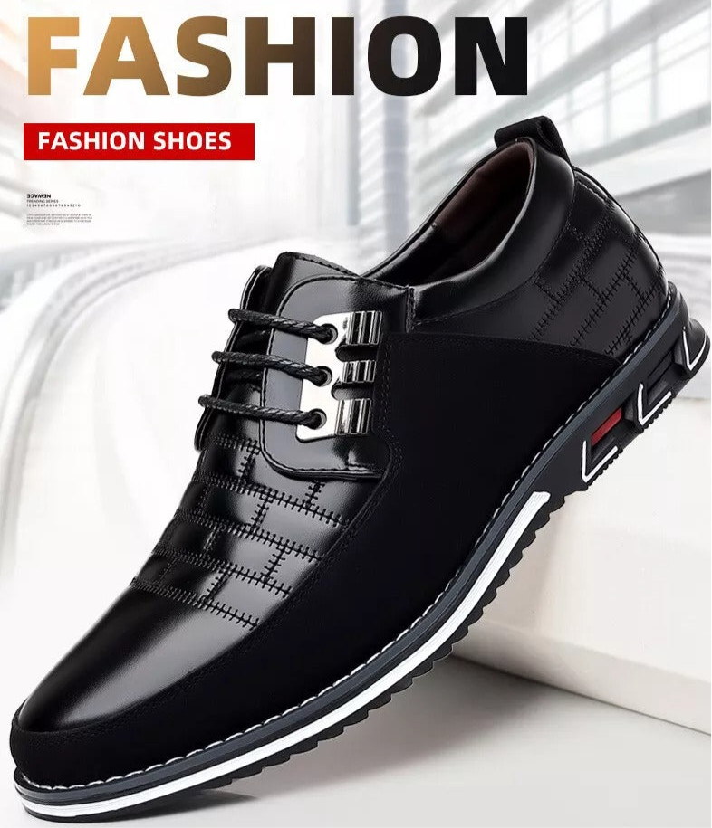 Herren-Derby-Schuhe im britischen Stil mit Karomuster, rutschfeste Leder-Loafer, Mokassins, Hochzeitsschuhe |