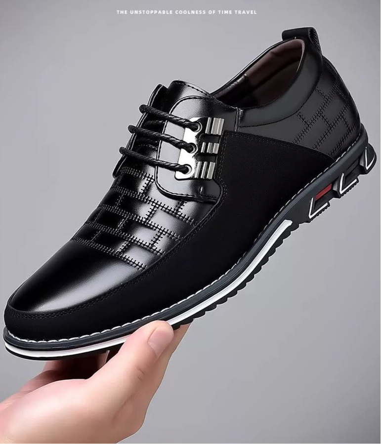 Herren-Derby-Schuhe im britischen Stil mit Karomuster, rutschfeste Leder-Loafer, Mokassins, Hochzeitsschuhe |