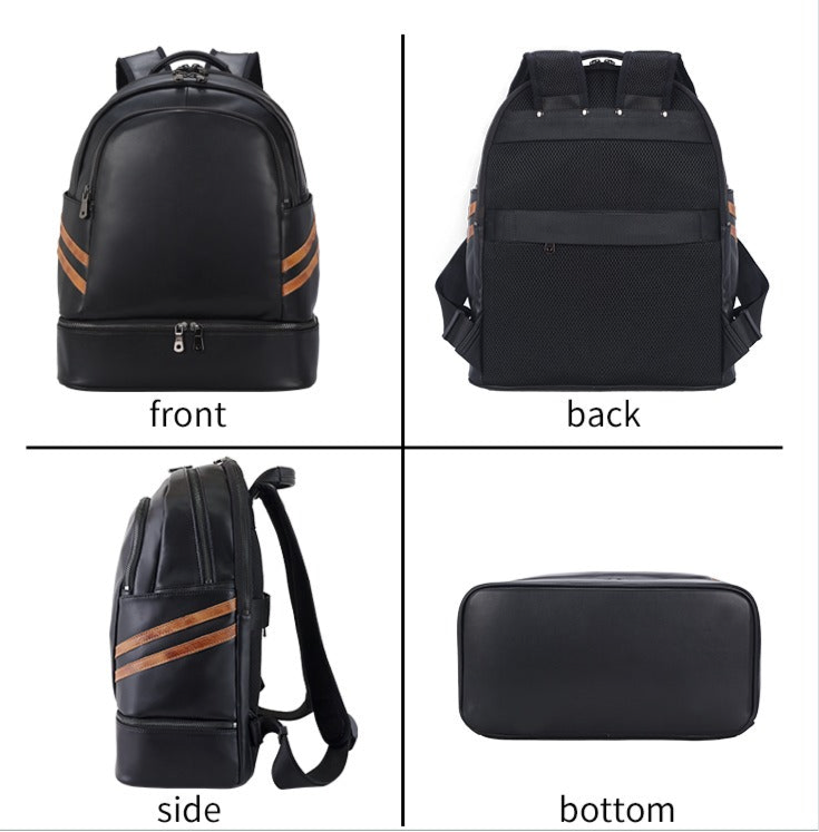 Hochwertiger, wasserdichter Rucksack aus echtem Rindsleder mit großem Fassungsvermögen, tragbarer Multifunktions-Laptop-Rucksack | 3737 