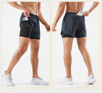 3/4-Laufshorts für Herren – schnelltrocknende, rutschfeste, doppellagige Gym- und Marathon-Shorts | DK22001&amp;WDK22001 