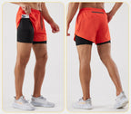3/4-Laufshorts für Herren – schnelltrocknende, rutschfeste, doppellagige Gym- und Marathon-Shorts | DK22001&amp;WDK22001 