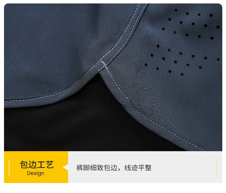 3/4-Laufshorts für Herren – schnelltrocknende, rutschfeste, doppellagige Gym- und Marathon-Shorts | DK22001&amp;WDK22001 
