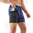 3/4-Laufshorts für Herren – schnelltrocknende, rutschfeste, doppellagige Gym- und Marathon-Shorts | DK22001&amp;WDK22001 