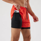 3/4-Laufshorts für Herren – schnelltrocknende, rutschfeste, doppellagige Gym- und Marathon-Shorts | DK22001&amp;WDK22001 