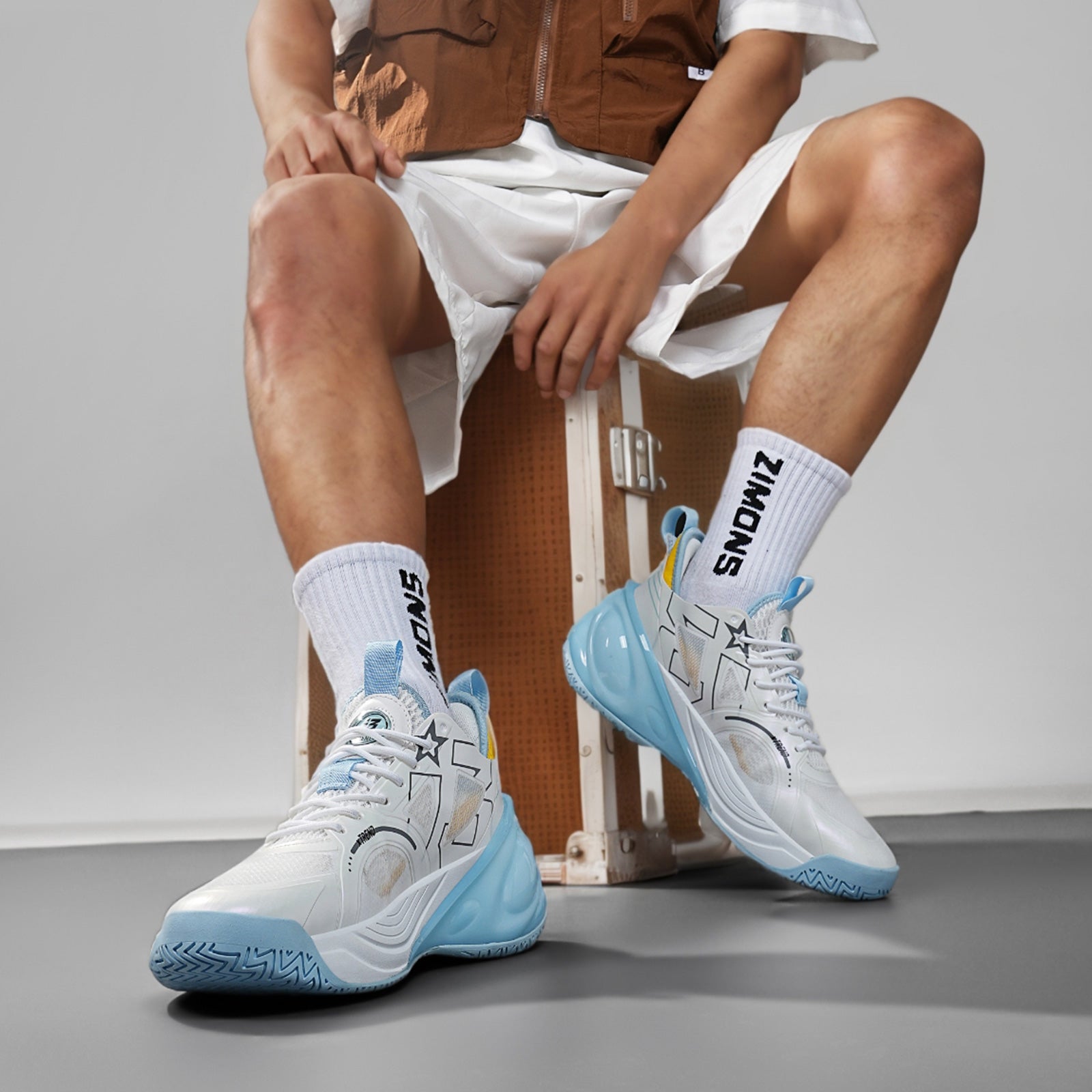 Hochleistungs-Basketballschuhe für Herren – Nahtlose Strick-Court-Sneaker | A500 