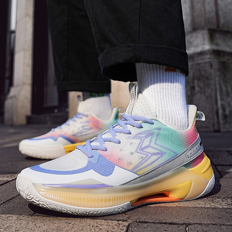 Bunte, fliegende, gewebte Basketball-Sneaker für Herren, hochelastisch, atmungsaktiv, Laufschuhe | 6805