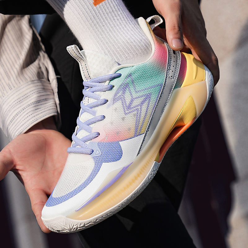 Bunte, fliegende, gewebte Basketball-Sneaker für Herren, hochelastisch, atmungsaktiv, Laufschuhe | 6805