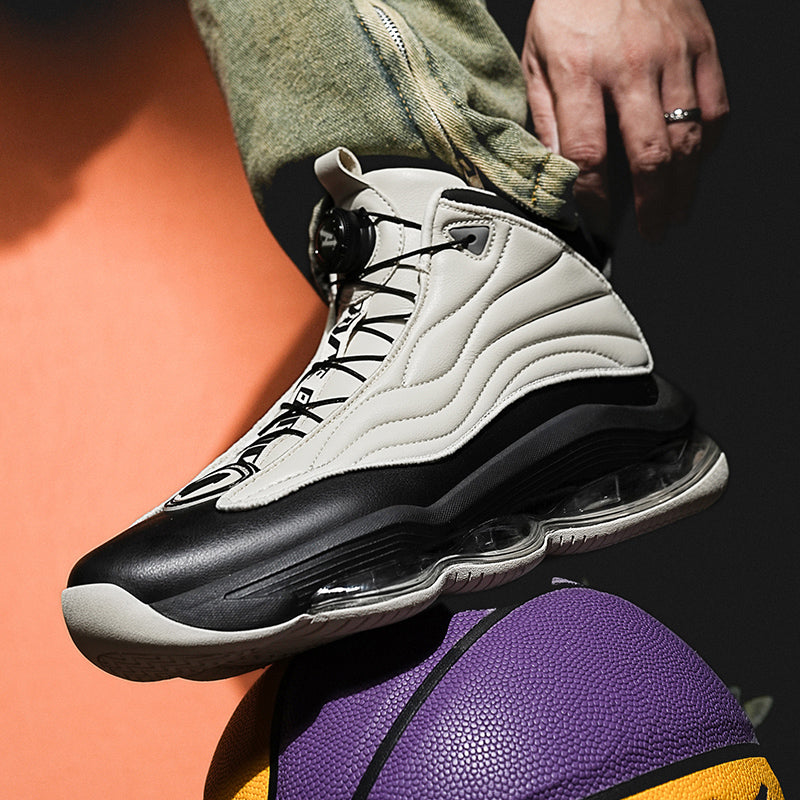 Herren High-Top Basketballschuhe mit Drehriemen &amp; Luftpolster – Street Sport Sneakers | A329 