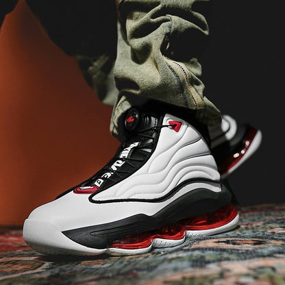 Herren High-Top Basketballschuhe mit Drehriemen &amp; Luftpolster – Street Sport Sneakers | A329 