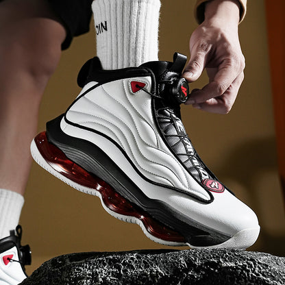 Herren High-Top Basketballschuhe mit Drehriemen &amp; Luftpolster – Street Sport Sneakers | A329 