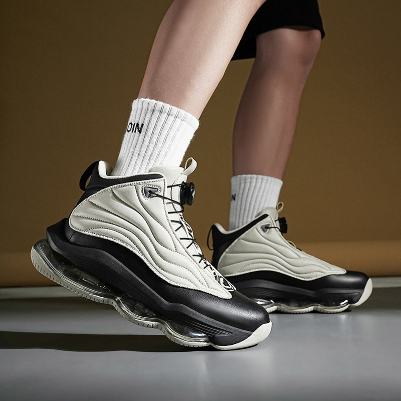 Herren High-Top Basketballschuhe mit Drehriemen &amp; Luftpolster – Street Sport Sneakers | A329 