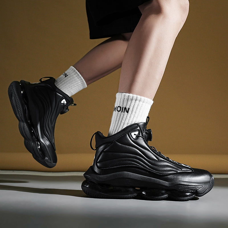 Herren High-Top Basketballschuhe mit Drehriemen &amp; Luftpolster – Street Sport Sneakers | A329 