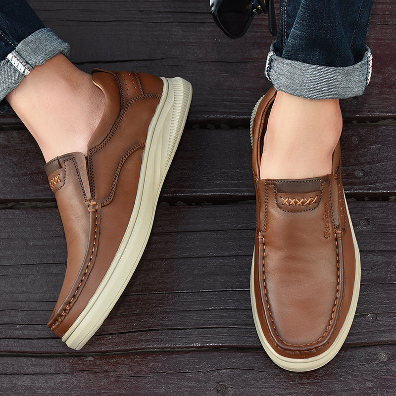 Men's Casual Breathable British Leather Shoes Stylish & Comfortable Footwear | B2231