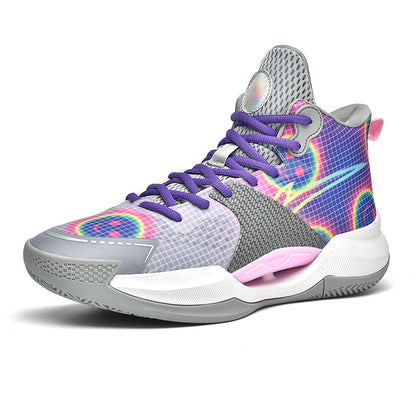 Men's Luminous High-Top Basketball Shoes Ultra-Light Winter Mesh Training & Casual Sneakers | 8012