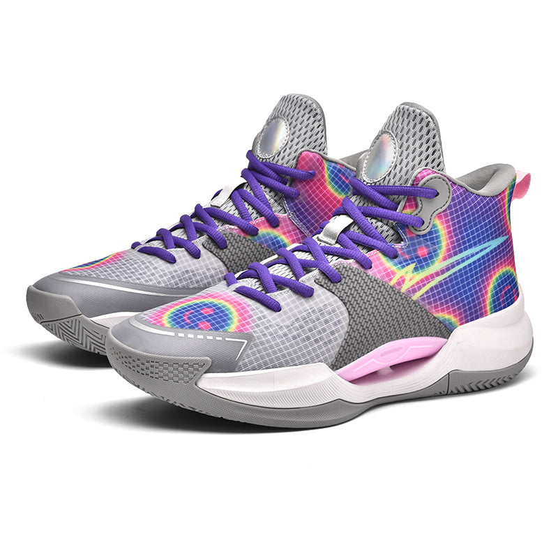 Leuchtende High-Top-Basketballschuhe für Herren, ultraleichte Winter-Mesh-Trainings- und Freizeit-Sneaker | 8012