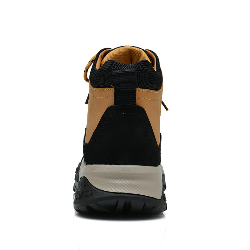 Herren-Arbeitsstiefel aus echtem Leder, Outdoor-Sicherheitsstiefel mit dicker Sohle | 6015 