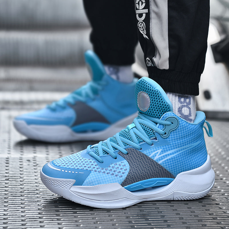 Leuchtende High-Top-Basketballschuhe für Herren, ultraleichte Winter-Mesh-Trainings- und Freizeit-Sneaker | 8012