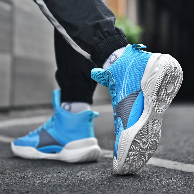 Leuchtende High-Top-Basketballschuhe für Herren, ultraleichte Winter-Mesh-Trainings- und Freizeit-Sneaker | 8012