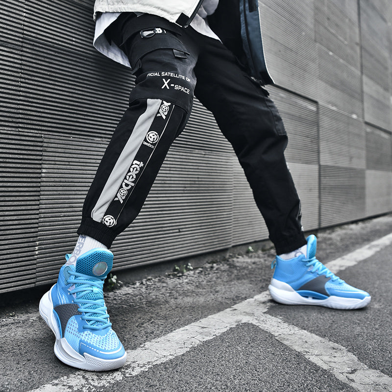 Leuchtende High-Top-Basketballschuhe für Herren, ultraleichte Winter-Mesh-Trainings- und Freizeit-Sneaker | 8012