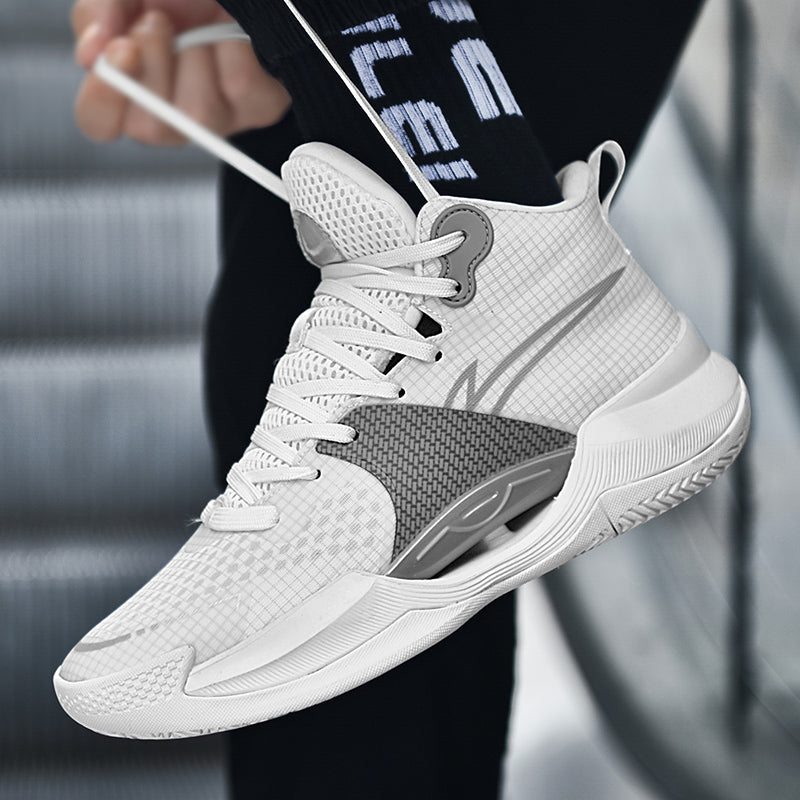 Leuchtende High-Top-Basketballschuhe für Herren, ultraleichte Winter-Mesh-Trainings- und Freizeit-Sneaker | 8012