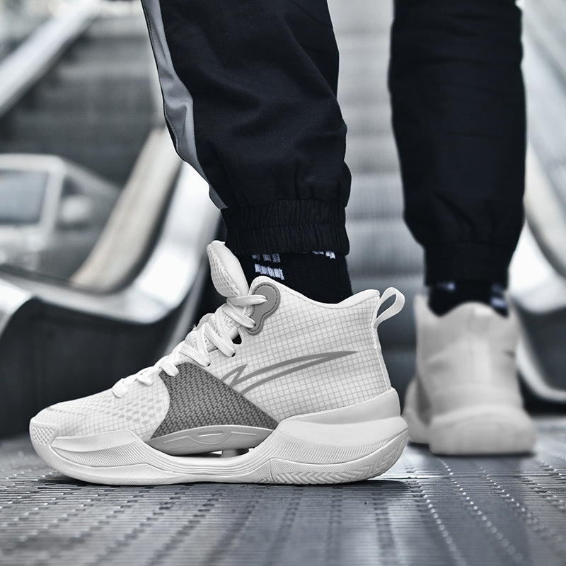 Leuchtende High-Top-Basketballschuhe für Herren, ultraleichte Winter-Mesh-Trainings- und Freizeit-Sneaker | 8012