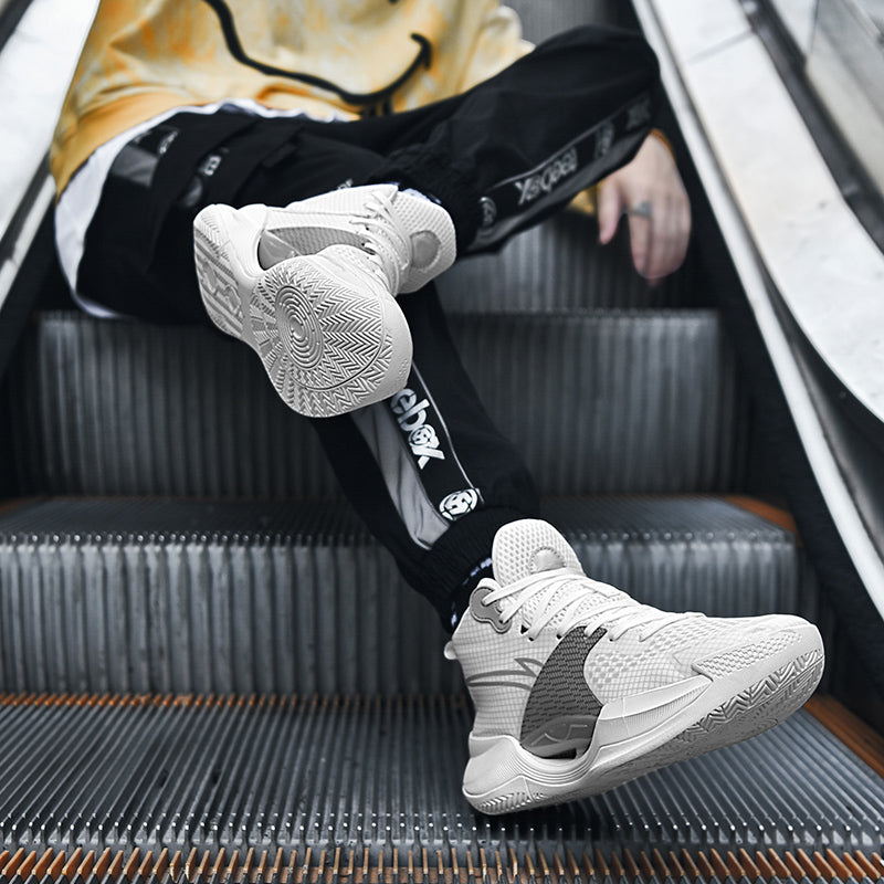 Leuchtende High-Top-Basketballschuhe für Herren, ultraleichte Winter-Mesh-Trainings- und Freizeit-Sneaker | 8012