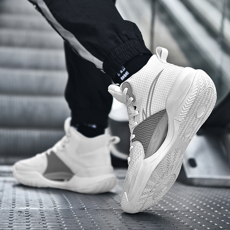 Leuchtende High-Top-Basketballschuhe für Herren, ultraleichte Winter-Mesh-Trainings- und Freizeit-Sneaker | 8012