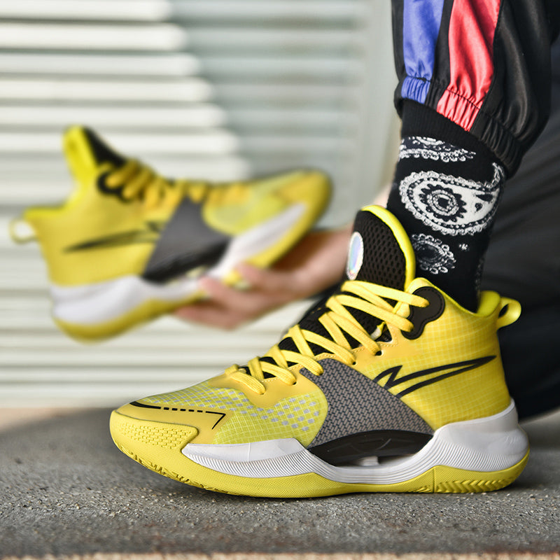 Leuchtende High-Top-Basketballschuhe für Herren, ultraleichte Winter-Mesh-Trainings- und Freizeit-Sneaker | 8012