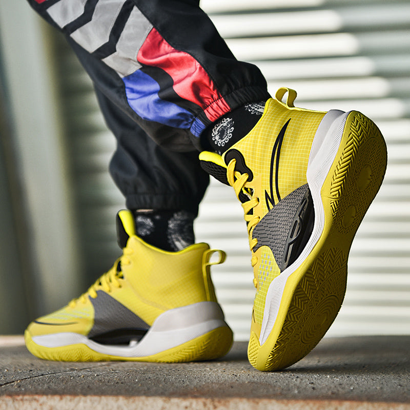 Leuchtende High-Top-Basketballschuhe für Herren, ultraleichte Winter-Mesh-Trainings- und Freizeit-Sneaker | 8012