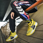 Leuchtende High-Top-Basketballschuhe für Herren, ultraleichte Winter-Mesh-Trainings- und Freizeit-Sneaker | 8012