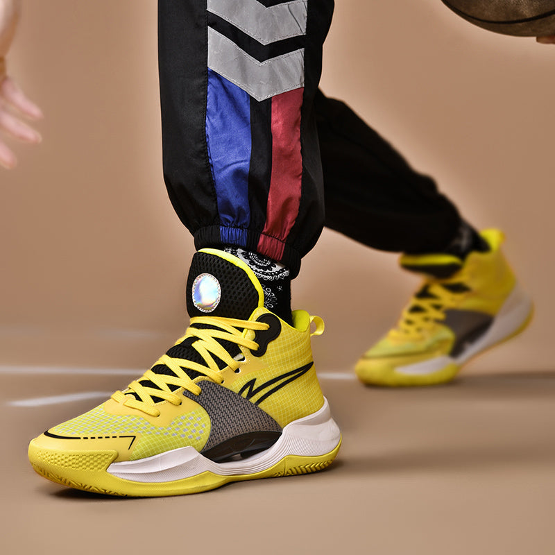 Leuchtende High-Top-Basketballschuhe für Herren, ultraleichte Winter-Mesh-Trainings- und Freizeit-Sneaker | 8012