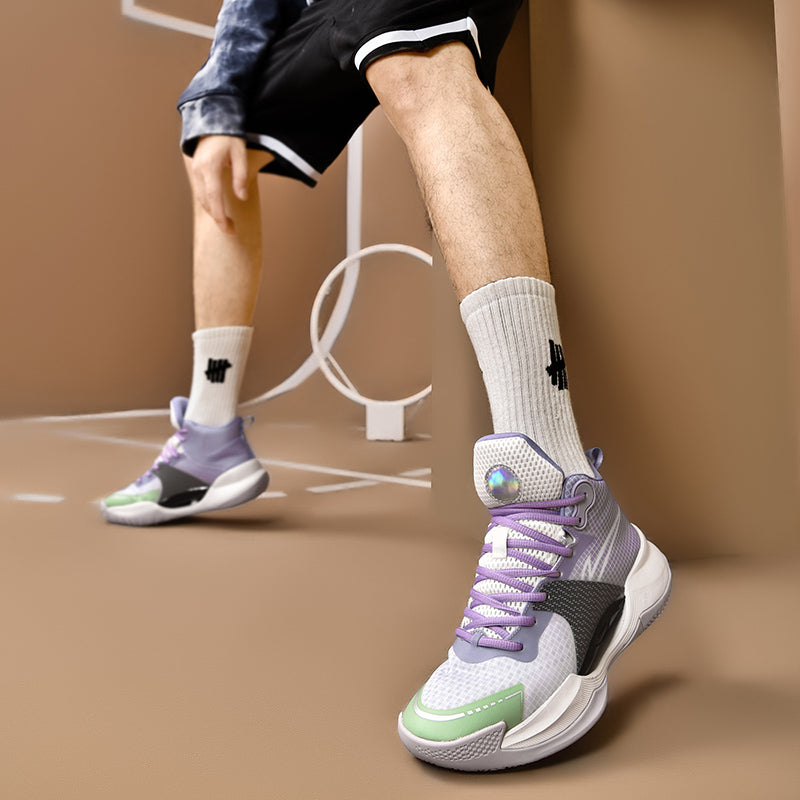 Leuchtende High-Top-Basketballschuhe für Herren, ultraleichte Winter-Mesh-Trainings- und Freizeit-Sneaker | 8012